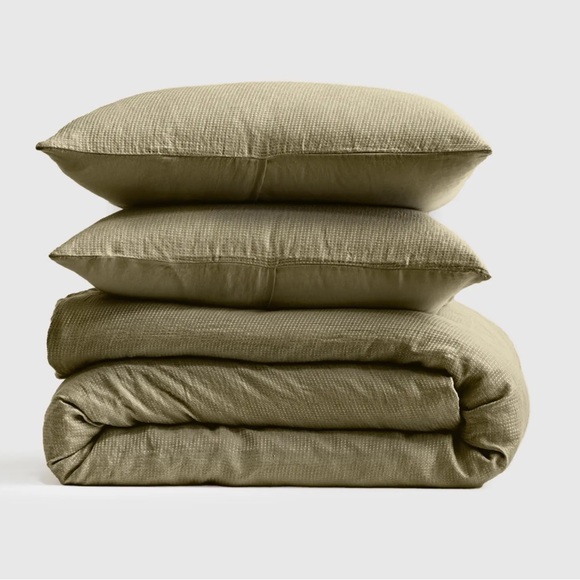 Quince Bedding Quince European Linen Waffle Duvet Cover Set Kingcal
